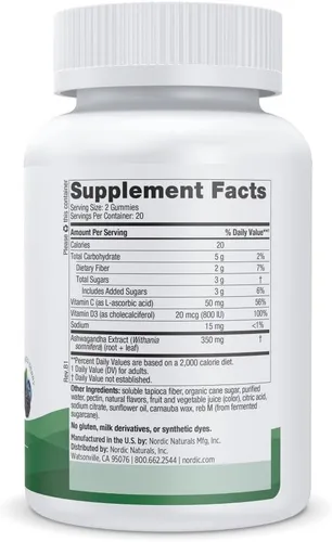 Miniatura 3 de Nordic Naturals Gomitas para aliviar el estrés, bayas mixtas, 40 suplementos de gomitas, apoyan el estado de ánimo diario y la salud del sistema
