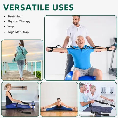 Miniatura 6 de Abiarst - Correa elástica para yoga para terapia física, banda elástica de 10 bucles no elástica para pilates, flexibilidad, ejercicio y gimnasia