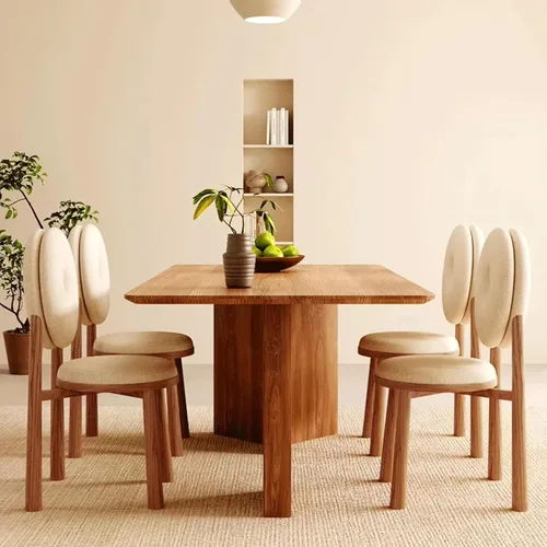 Miniatura 7 de Donut Dining Chairs,Makeup Chair,Kitchen Room Chairs Nordic Back, Dining Room with Metal Legs,Living Room Chair for Home Bedroom Cream Wind Brownish