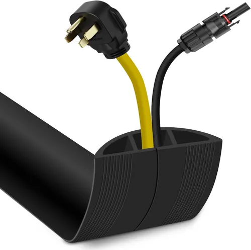 JAHOMFAI Cubierta para cables de piso 1m de largo, cubiertas para cables en el suelo para proteger los cables y prevenir riesgos de caídas, fácil de