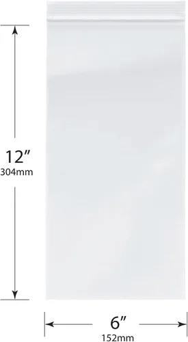 Miniatura 2 de Plymor 6 x 12 pulgadas (caja de 1,000), bolsas de plástico con cierre de cremallera resistente de 4 mil