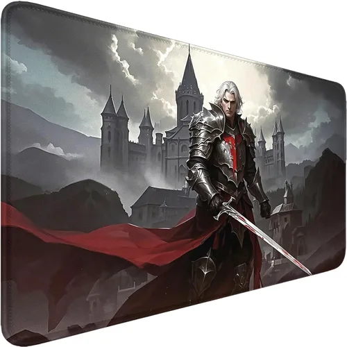 Miniatura 19 de MTG - Tapete de juego con zonas, bordes cosidos, tapete MTG para TCG de 24 x 14 pulgadas, tapete de juego entintado con bolsa de almacenamiento