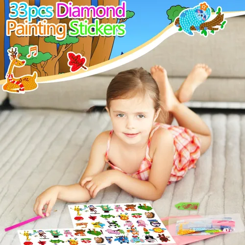 Miniatura 4 de Labeol Kits de arte de diamantes para niños y niñas de 6 a 8 a 10 a 12 años, fáciles de hacer tú mismo, creativas calcomanías de arte de diamantes