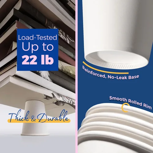 Miniatura 3 de Fit Meal Prep Paquete de 100 tazas de café desechables de 10 onzas con tapas, vasos de papel de primera calidad, tazas de café caliente a prueba