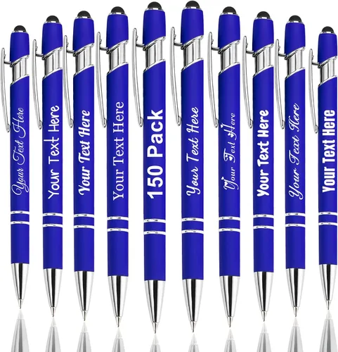 Miniatura 110 de Hasta 300 bolígrafos personalizados a granel con nombre personalizado con grabado gratis, puntas de lápiz capacitivo grabado, bolígrafo