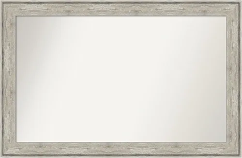 Miniatura 360 de Amanti Art Espejo de baño plateado para sobre fregadero, 28 x 47 pulgadas, espejo rectangular de plata imperial, marco de madera tradicional de gran