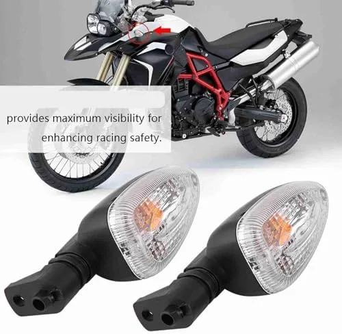 Miniatura 2 de Terisass Luces de giro 1 par motocicleta indicadores lente 12V plástico dirección indicador lámpara con para F650GS 2008-2009 F800GS F800R 2007-2008
