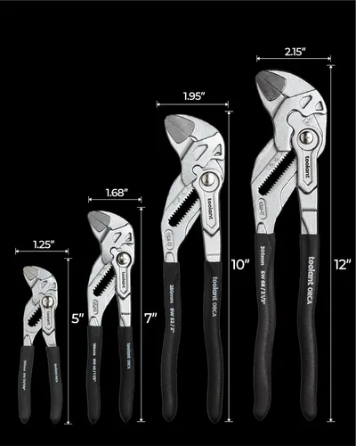 Miniatura 3 de toolant Llave de alicates cromados de 5 pulgadas, llave ajustable CR-V con revestimiento antioxidante, mandíbulas paralelas lisas, agarre
