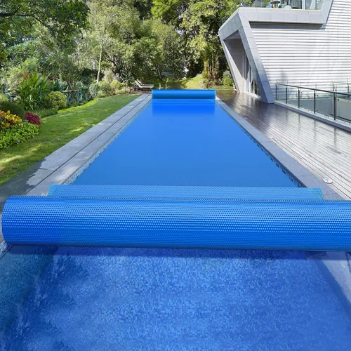 Miniatura 6 de BigXwell Cubierta Solar para Piscina, Azul de 16 mil 16 x 32 Pies Rectangular para Piscinas Enterradas, Serie 1600 Cubiertas Calentadoras de Piscina