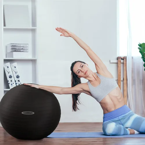 Miniatura 7 de Fitvids Pelota de ejercicio para fitness, yoga, pilates con bomba rápida, pelota de equilibrio antideslizante antiestallido