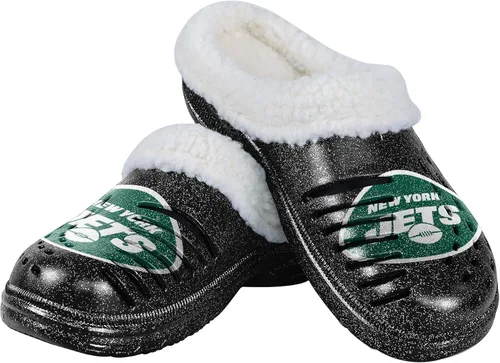 Miniatura 7 de FOCO - Zuecos con logotipo del equipo de la NFL para mujer, forro de sherpa y brillo