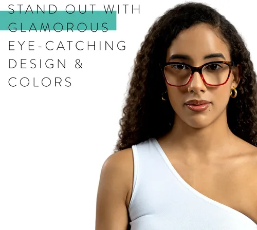 Miniatura 4 de Gafas de lectura de dos tonos azul de gran tamaño para mujer, para lucir elegante, marcos de anteojos de lectura de gran tamaño para mujer, anteojos
