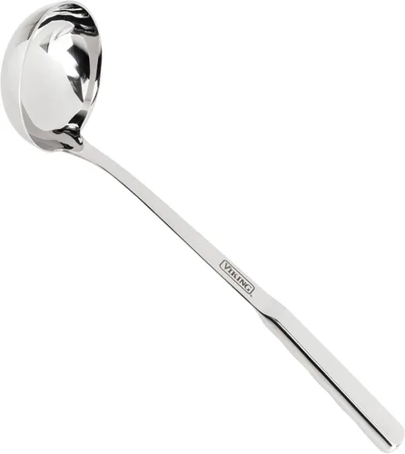Viking Cucharón profundo de acero inoxidable culinario, asas ergonómicas que se mantienen frías, apto para lavavajillas