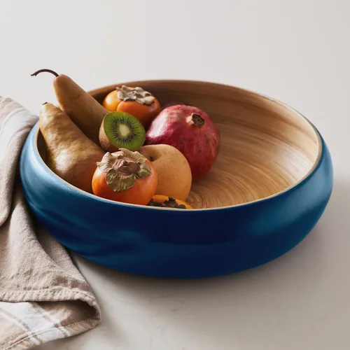 Miniatura 10 de Frutero para encimera de cocina – Bambú hilado hecho a mano, cesta grande de frutas de 11.75 pulgadas, cuenco decorativo ecológico para decoración