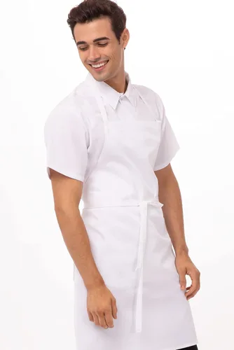 Miniatura 4 de Chef Works Delantal con babero unisex, Blanco