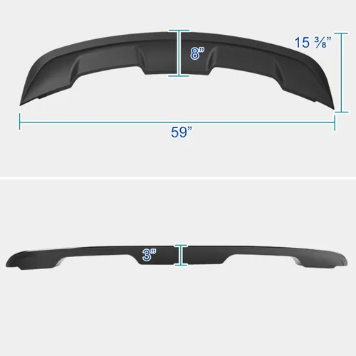 Miniatura 3 de Spec-D Tuning Alerón trasero de maletero ABS estilo GT500 negro mate para modelos Ford Mustang 2015-2022