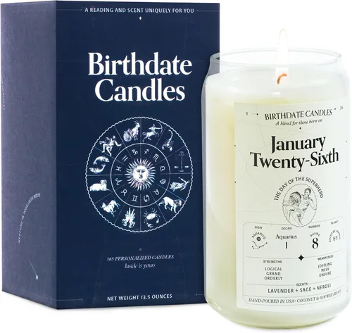 Miniatura 29 de Velas con fecha de nacimiento, 28 de octubre, velas perfumadas del zodiaco de Escorpio, regalo de cumpleaños, aroma a bergamota, canela y caoba