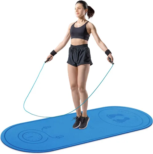 Miniatura 11 de Tapete para Saltar la Cuerda 71"/63"x24" Más Grande Antideslizante Interior Exterior Tapete de Ejercicio Fitness, Alta Densidad Entrenamiento