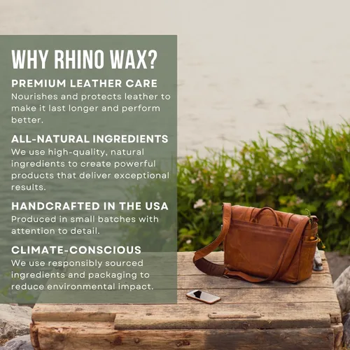 Miniatura 7 de Rhino Wax - Kit completo de limpieza y acondicionamiento de cuero (aceite + acondicionador + limpiador + cera impermeabilizante + cepillos + paños)