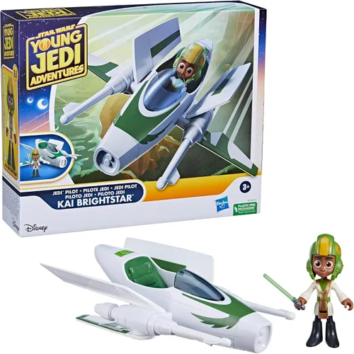 Miniatura 13 de Star Wars: Young Jedi Adventures Jedi Pilot Kai Brightstar, figura de acción a escala de 4 pulgadas, juguetes, juguetes preescolares para niños