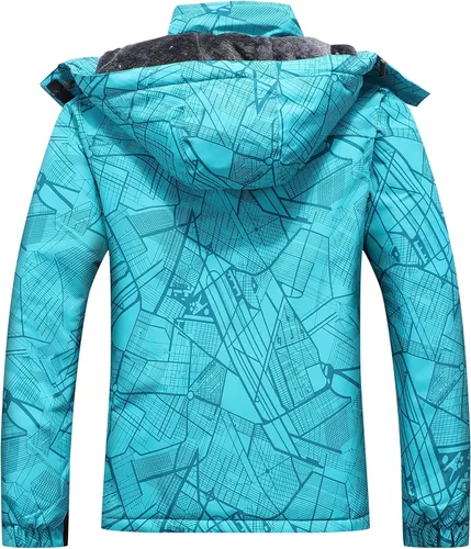 Miniatura 2 de OTU - Chaqueta de esquí impermeable para mujer, cortavientos, abrigo de nieve con capucha para invierno