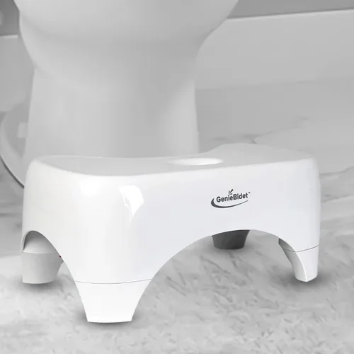 Miniatura 7 de GenieBidet Taburete de inodoro de 7 pulgadas, taburete portátil para excrementos de 350 libras, taburete de baño antideslizante para niños