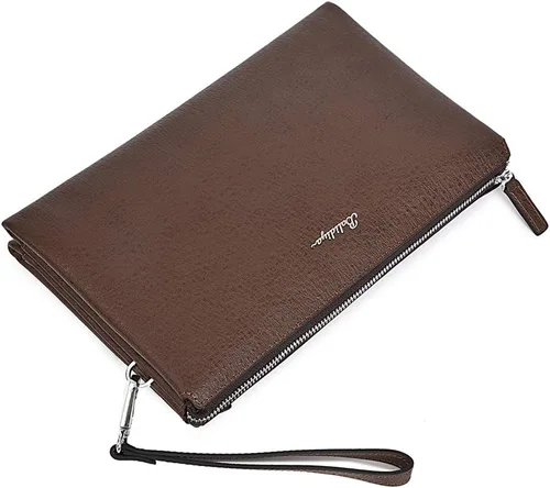 Miniatura 5 de BALIDIYA - Bolso de mano para hombre con cremallera Marrón talla única billetera de viaje