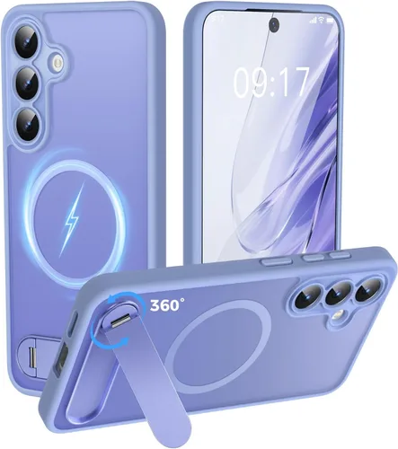 Miniatura 15 de Reukdnv Funda magnética para Galaxy S24 Ultra con soporte de metal duradero, protección contra caídas de grado militar, compatible con MagSafe
