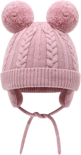 Miniatura 21 de Duoyeree Gorro de invierno para niños pequeños con solapa para las orejas, bufanda gruesa y cálida gorra de calavera para niños y niñas
