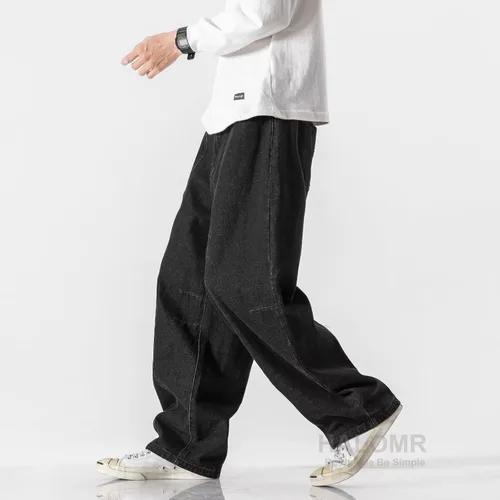 Miniatura 6 de Pantalones vaqueros de carpintero de ajuste relajado para hombre, pantalones de mezclilla de algodón anchos y grandes Hip Hop