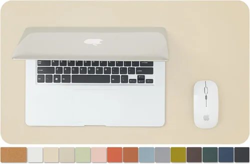 Miniatura 10 de Tapete de escritorio grande de corcho natural y cuero, tapete de escritorio ecológico, protector de escritorio de doble cara, tapete de teclado Café