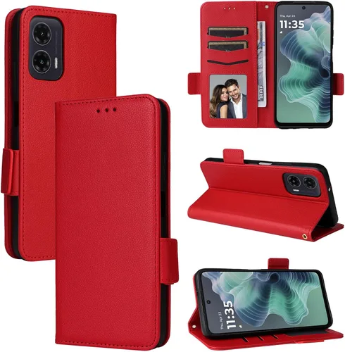 Miniatura 35 de Funda de piel sintética compatible con Motorola Moto E22 4G, funda de piel sintética compatible con Motorola Moto E22i 4G, color negro