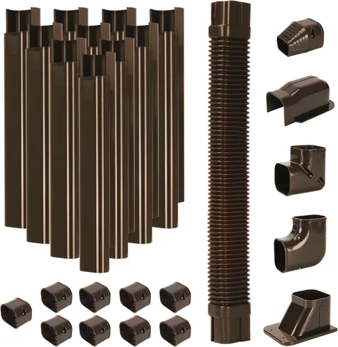 Miniatura 14 de HOXHA Kit de Cubierta para Línea de Mini Split de 3" de Ancho x 10 Pies de Largo, Cubierta Decorativa de PVC Delgada para Sistemas de Aire