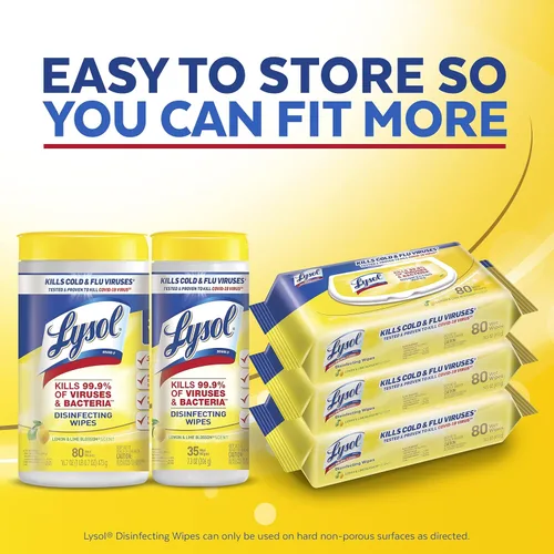 Miniatura 5 de Lysol Handi-Pack Toallitas desinfectantes, Horizonte más brillante, aroma campestre, (paquete de 4 – 320 ct en total)