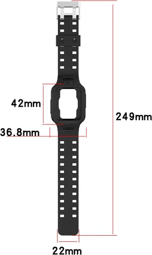Miniatura 4 de Senter Correa de repuesto de goma para reloj Redmi 2 lite/MI Watch Lite 2/MI Watch Lite/Redmi 2/Redmi Smart Watch, funda protectora resistente