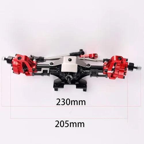 Miniatura 4 de Juego de ejes portales delanteros/traseros de aluminio para 1/10 Axial SCX10 II 90046 90047 RC Crawler Car (negro)