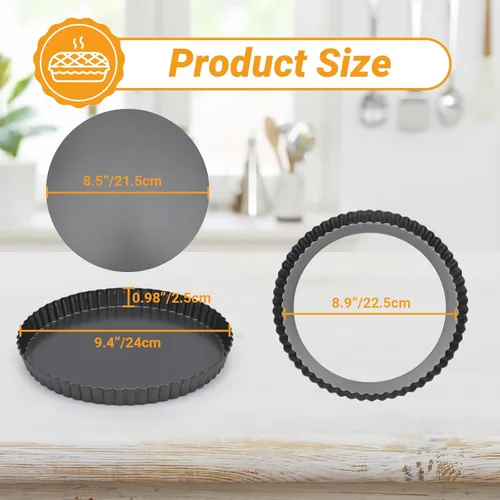 Miniatura 2 de Beasea Molde para Tartas de 9 Pulgadas con Fondo Desmontable, Molde Antiadherente para Tartas con Fondo Desmontable Molde Redondo para Pasteles
