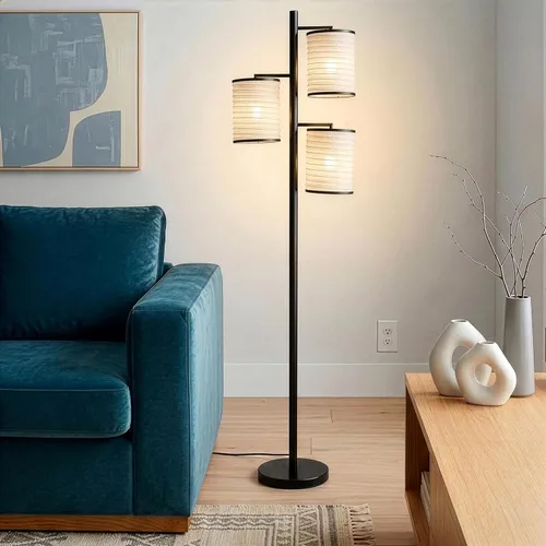 Miniatura 4 de Brightech Liam - Lámpara de pie, gran decoración de sala de estar, lámpara de árbol para oficinas, lámpara de pantalla de linterna asiática