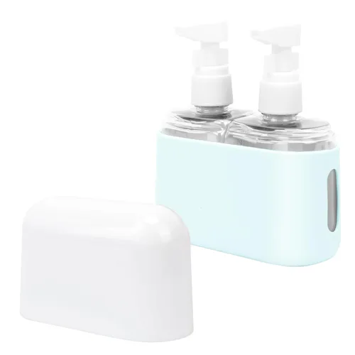 Skycase Botellas de viaje - Aprobado por la TSA, a prueba de fugas, recargable, tamaño de viaje, artículos de tocador, botellas líquidas 2 en 1,