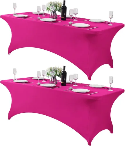 Miniatura 176 de Mantel de elastano para mesas de 4, 6 u 8 pies, mantel elástico universal ajustable para fiestas, banquetes, bodas y eventos - Verde manzana
