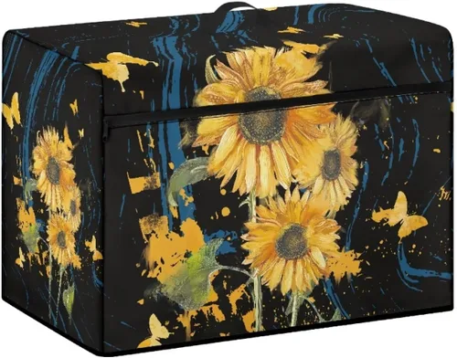Miniatura 12 de Funda para máquina de coser con estampado floral, estilo bohemio, resistente a las manchas, ligera, impermeable, cubierta antipolvo con bolsillos