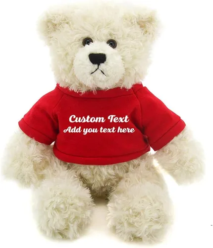 Miniatura 12 de Plushland Oso de peluche Brandon crema de 12 pulgadas, regalo personalizado para el día de la madre, San Valentín, graduación, cumpleaños