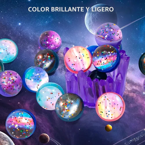 Miniatura 4 de Pllieay 20 bolas rebotantes, bolas espaciales hinchables a granel de 1.260 in con temática espacial para recuerdos de fiesta de niños, rellenos