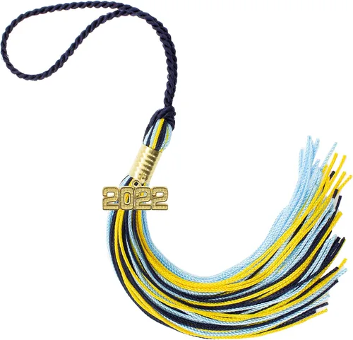 Miniatura 267 de Borla de graduación Aqua 2022, todos los colores escolares disponibles, fabricada en Estados Unidos
