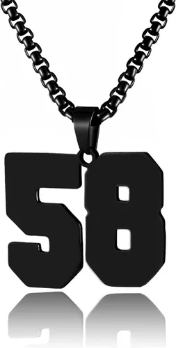 Miniatura 187 de Collar de Número Dorado para Hombre, Cadena de Acero Inoxidable con Colgante de Número para Atletas, Joyería Deportiva Personalizada para Niños