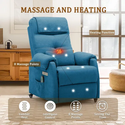Miniatura 4 de Korser Sillón Reclinable Eléctrico para Adultos, Sillón Reclinable con Rodillos para Espacios Pequeños, Silla Eléctrica con Funciones de Masaje