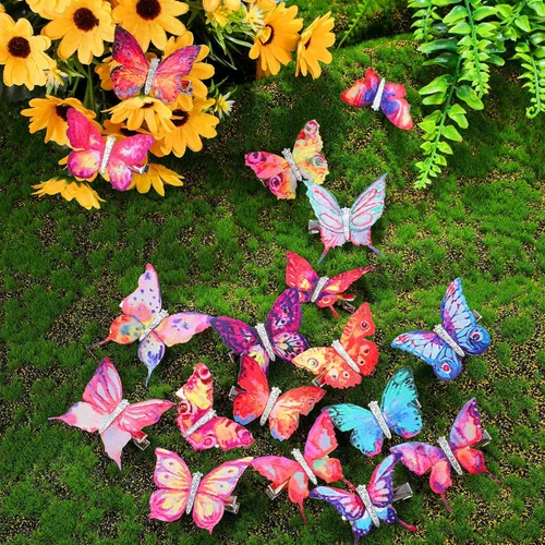Miniatura 7 de Boao 18 pinzas para el cabello de mariposa con purpurina para niñas, adolescentes y mujeres, accesorios para el cabello (estilo delicado)