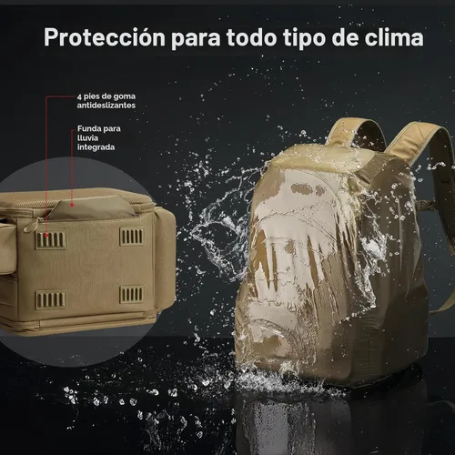 Miniatura 3 de Piscifun Mochila para equipo de pesca de 52L con soportes para cañas y 4 cajas de aparejos, bolsa grande de aparejos para almacenamiento