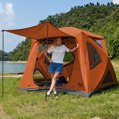 Miniatura 10 de TIMBER RIDGE Camping Tent, 4/6 Person Instant Pop Up Hub Tent with 8 Windows, Easy 60 Second Setup, Weather Resistant Family Cabin Tents with Rain