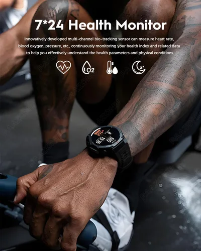 Miniatura 5 de Reloj inteligente con GPS: reloj deportivo impermeable de 164.0 ft para exteriores con pantalla AMOLED, monitor de frecuencia cardíaca, más de 170